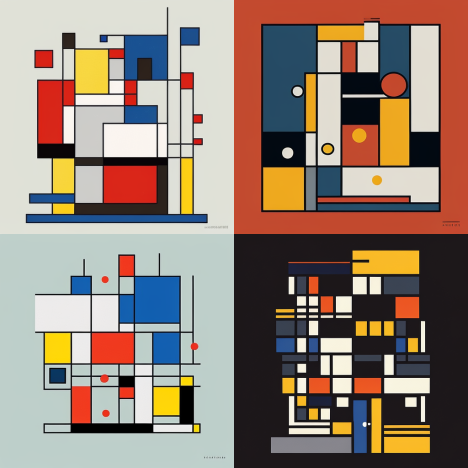 Piet Mondrian Flat Designs
