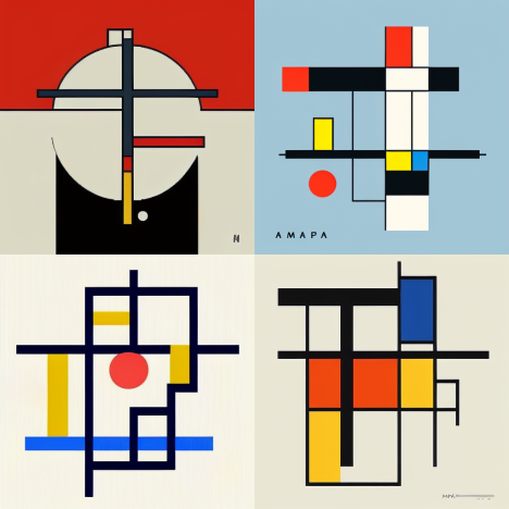 Piet Mondrian Flat Designs