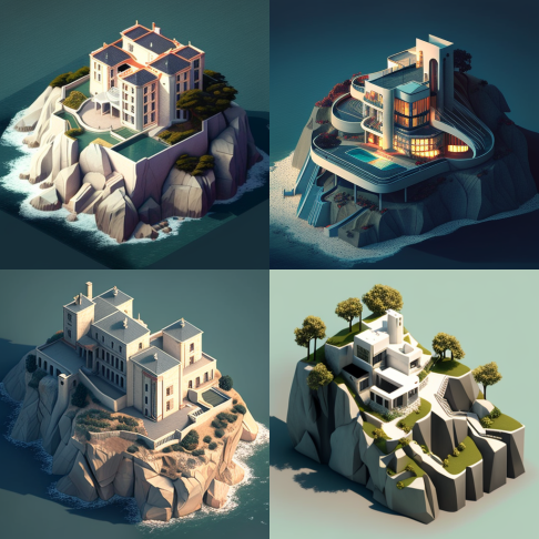 Tiny Architectural Isometric Designs