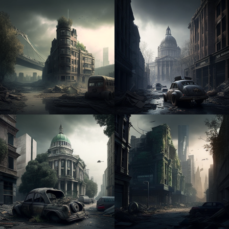 Post-Apocalyptic Future Cityscape