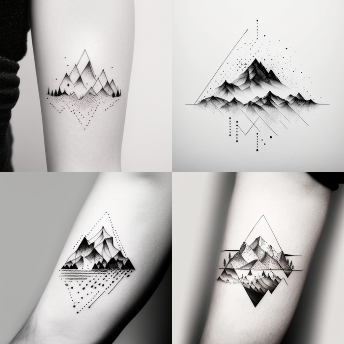 Stylized Mountain Range Tattoo By Sarah Gaugler